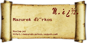 Mazurek Árkos névjegykártya